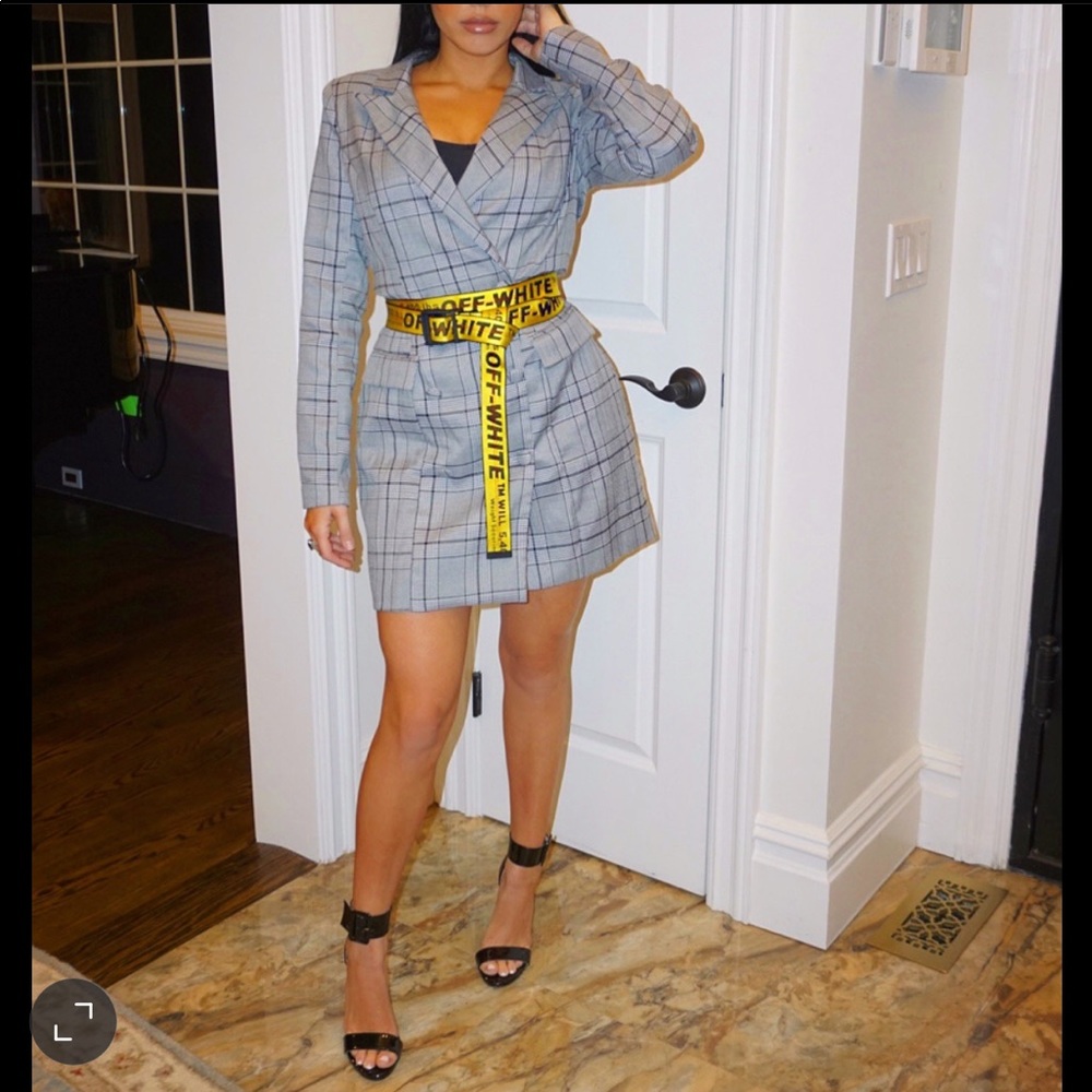Plaid Blazer Dress 🖤🤍